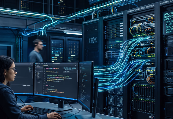 Custom web development environment with clean optimized code weaving into mainframe tracking real-time user events in high-tech engineering.